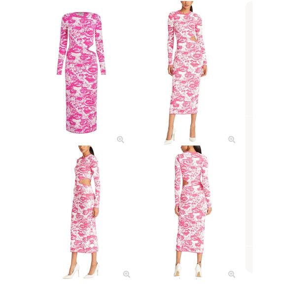 AMUR COOPER CUTOUT JACQUARD midi DRESS MELON pink white TWO TONE
SKETCH FLORAL L - Picture 1 of 11